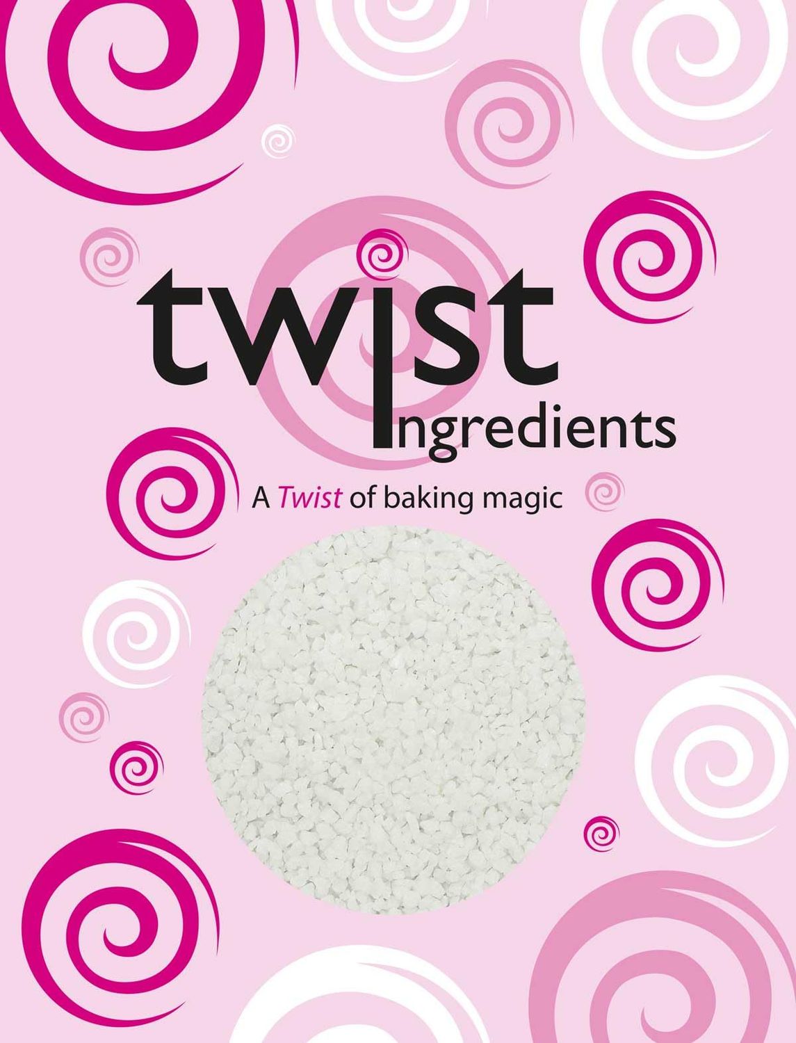 Twist Ingredients - Sugar Crunch Pearl Sugar Nibs - Resealable 800g Pouch. White sugar crystals. Ideal for cakes, ice cream toppings &amp; chocolate creations. (Sugar Nibs) (Packing May Vary).