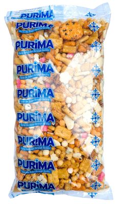 Japanese Rice Crackers 1kg - No Nuts or Coated Peanuts - Mixture of Plain Soy Sauce Seaweed Sesame Flavoured Rice Cracker Senbei Snack Mix - Large Bulk Snacks (Packaging May Vary) Nori PURIMA