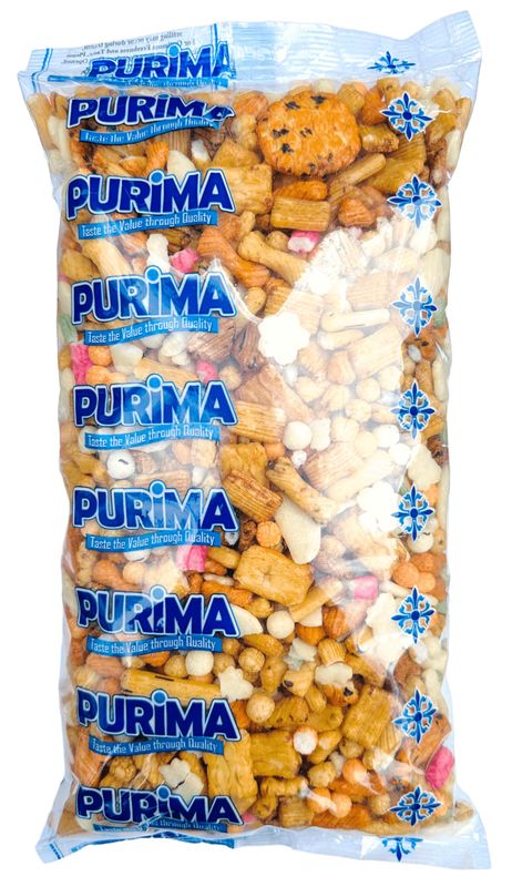 Japanese Rice Crackers 1kg - No Nuts or Coated Peanuts - Mixture of Plain Soy Sauce Seaweed Sesame Flavoured Rice Cracker Senbei Snack Mix - Large Bulk Snacks (Packaging May Vary) Nori PURIMA