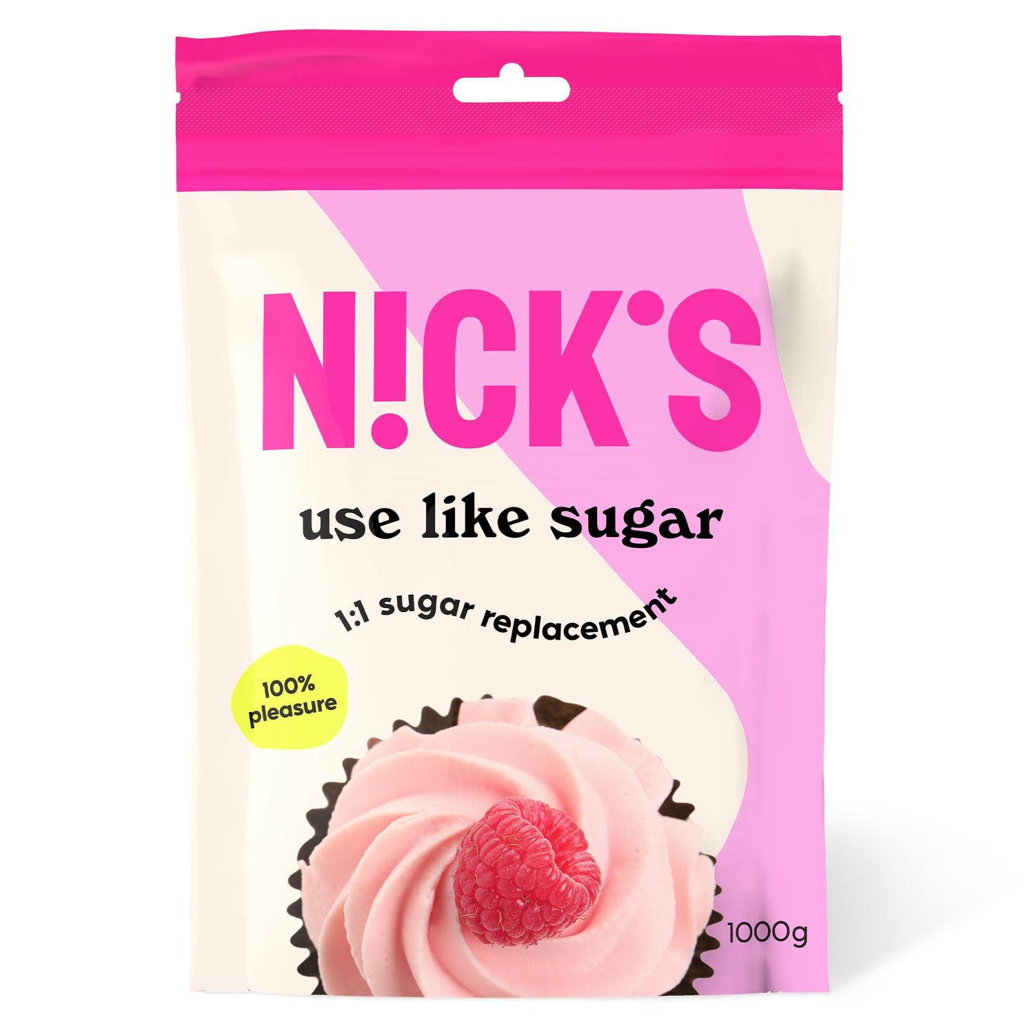 NICKS Use Like Sugar Keto Sweetener 70% Calorie Reduced 1:1 Low Carb Baking Sugar Replacement Mix of Xylitol, Erythritol, Stevia, Polydextrose Vegan (1kg)