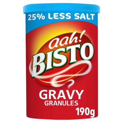 Bisto Reduced Salt Beef Gravy Granules, Great with Beef 190 g Drum (Pack of 1)