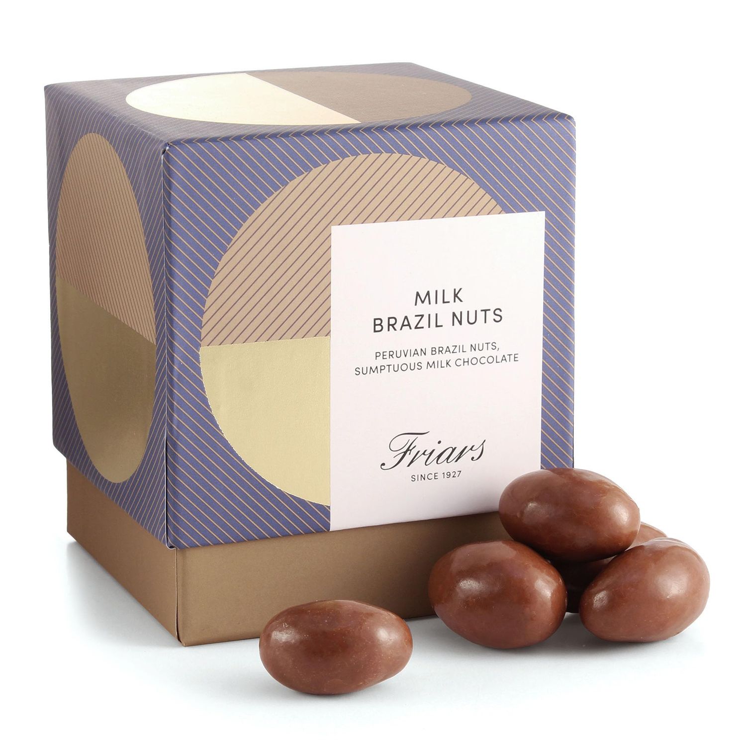 Friars Milk Chocolate Brazil Box - 375g Luxury Coated Peruvian Brazil Nuts British Cocoa Hamper Gifts for Girlfriends, Men, Women, Friends &amp; Mothers Romantic Gift Set for a Birthday &amp; Valentine's