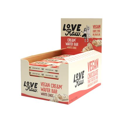 LoveRaw Choc Cream Wafer Bars Vegan Chocolate Dairy-Free Chocolate Bar Made in the UK (12 x 43g)