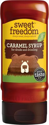 Sweet Freedom Caramel Syrup 350 g - Vegan Drizzle for Coffee and Pancakes, Naturally Sweetened with Fruits, Only 13 Kcal Per Teaspoon (Pack of 1)
