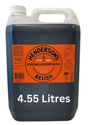 Henderson's Relish. an Alternative to Worcestershire Sauce. A Spicy, Gluten Free Sauce. Plant Based Ingredients. Suitable for Vegans / Vegetarians. 4.55 Litre Bottle.
