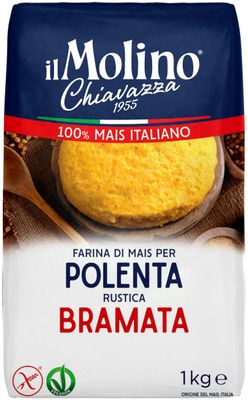 il Molino Chiavazza Coarse Cornmeal Polenta - Polenta Rustica Bramata 1kg Made with 100% Italian Corn Vegan &amp; Gluten-Free
