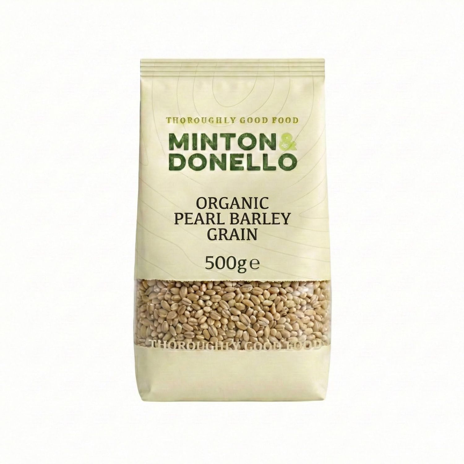 Minton &amp; Donello - Organic Pearl Barley Grain, 500g - Vegan Friendly - GMO Free - Add to Salads, Pilafs, and Desserts - Great for Plant-Based Diet - Rich and Nutty Flavour with Chewy Texture