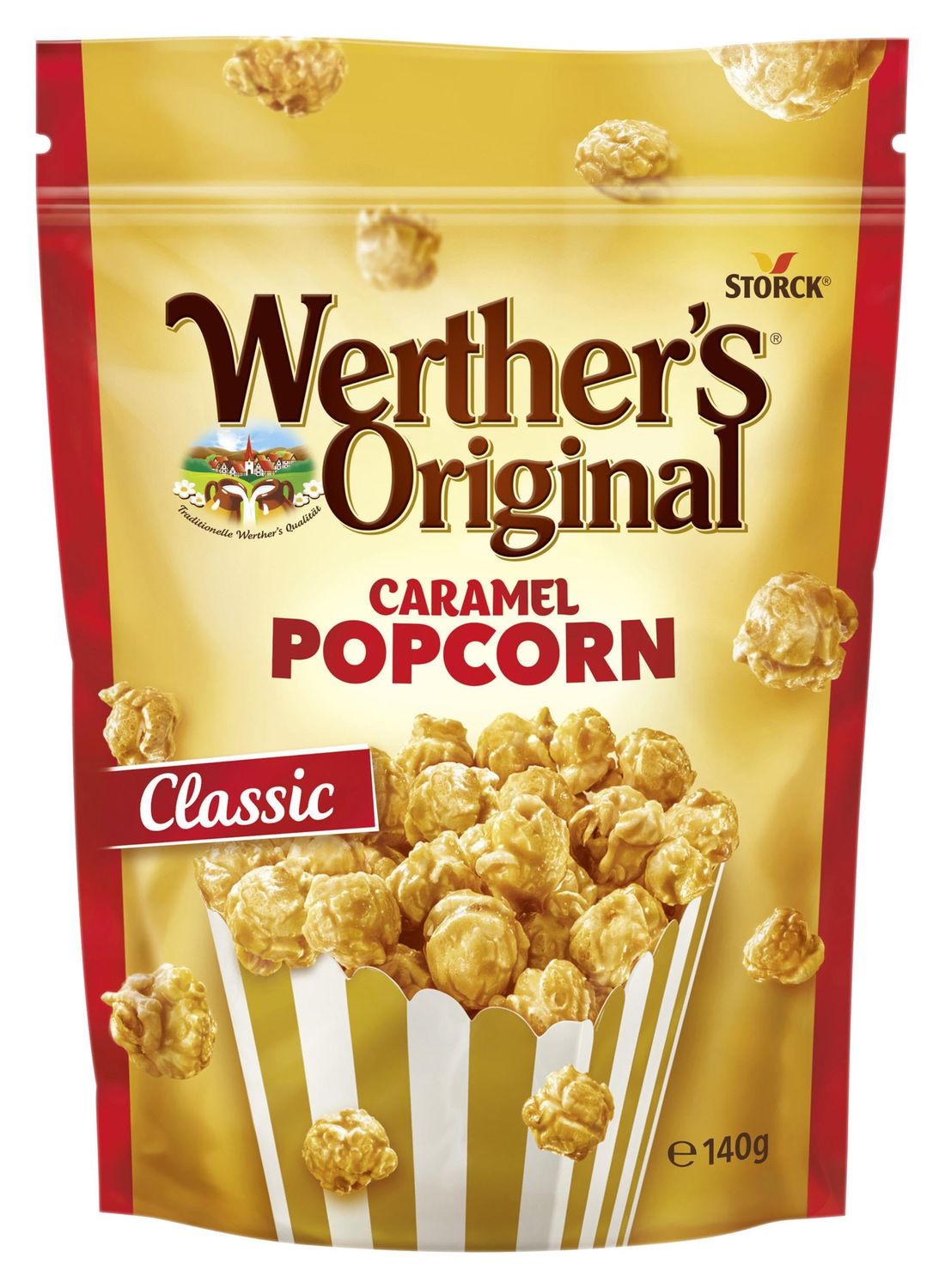 Werther's Original Caramel Popcorn, Gourmet Popcorn with a Caramel Twist, 140 g (Pack of 1)