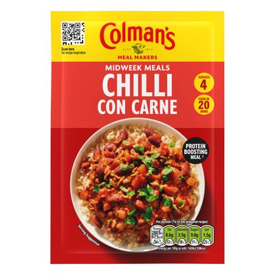 Colman's Midweek Meals Chilli Con Carne Meal Maker mix with a blend of herbs and spices for a protein-boosting meal 50 g