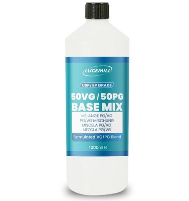 Lucemill 50VG/50PG Base Mix High Purity Glycerine &amp; Glycol Blend USP/EP Pharma &amp; Food Grade (1000ml)