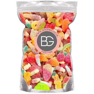 BG Fizzy Quality Pick &amp; Mix Sweets - Large Retro Candy Sweeties 800g Pouch Sour Chewy Pick n Mix