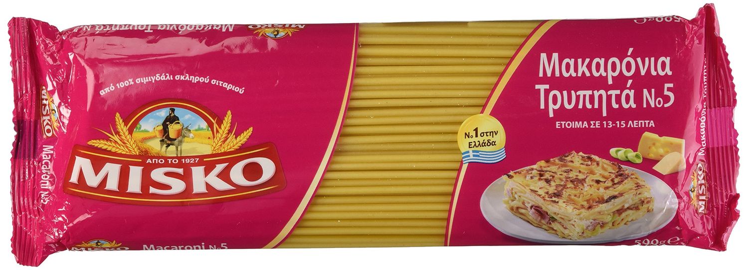 Greek Macaroni Pastitsio No2 (Bucatini) Misko 500g