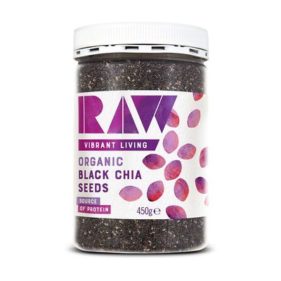 Raw Health Organic Black Chia Seeds, 450g - High Fibre &amp; Protein-Rich - Certified Organic &amp; Gluten-Free Superfood