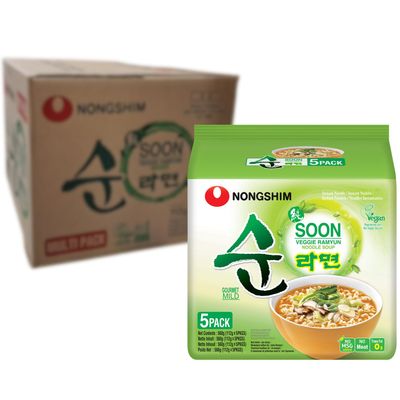 NONGSHIM Instant Noodle Soon Veggie, 112 g - Pack of 40
