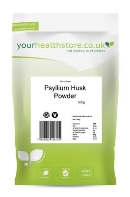yourhealthstore Psyllium Husk Powder 500g, Extra High Purity, Non Contaminated, No Pesticides, Fine Powder, Gluten Free, Vegan, (Recyclable Pouch) yourhealthstore Psyllium Husk Powder 500g, Extra High Purity, Non Contaminated, No Pesticides, Fine Powder, Gluten Free, Vegan, (Recyclable Pouch)