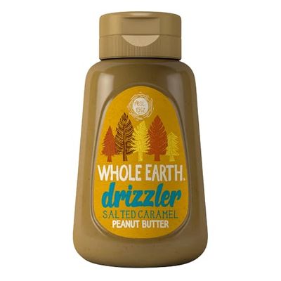 Whole Earth Drizzler Salted Caramel Roasted Peanut Butter, Super Smooth Squeezy Runny Nutty Spread, All Natural Ingredients, Gluten Free, Vegan Friendly - 320g