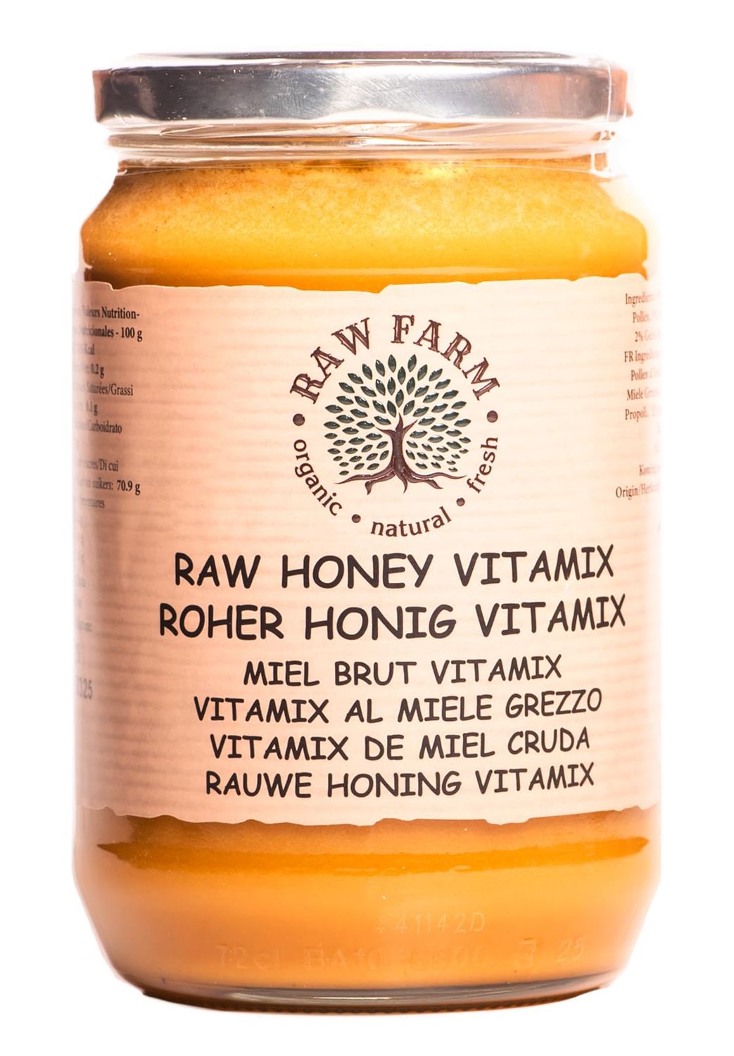 Raw Farm - Raw Honey VitaMix with Royal Jelly, Bee Pollen &amp; Propolis 900 g - Single-Origin, Unfiltered, Unheated, Superblend by Raw Farm Beekeepers