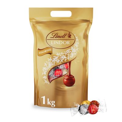 Lindt Lindor Assorted Chocolate Truffles - 1kg Bag (Approx. 80 Balls) - Smooth Filling - Gift, Birthday, Congratulations, Sharing Treat
