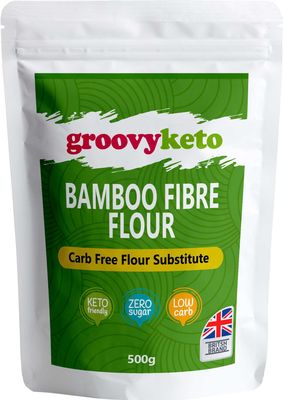 Bamboo Fibre Fiber Flour by Groovy Keto 500g Alternatve Low Carb Flour for Baking Great for Keto King Bread Victoria's Kitchen Made in EU