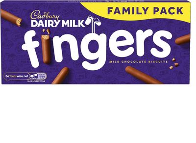 Cadbury Dairy Milk Fingers Milk Chocolate Biscuits, Crunchy Biscuits Coated in Milk Chocolate, 189 g Family Pack (Pack of 1)