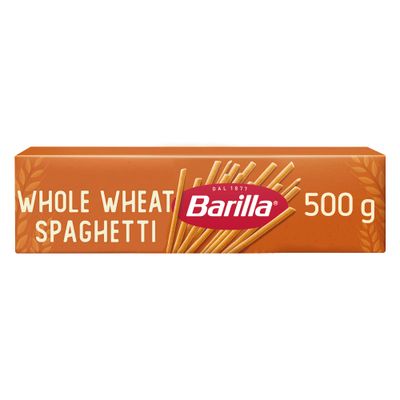 Barilla Wholegrain Spaghetti Pasta - Authentic Italian Long Cut Pasta, Whole Durum Wheat Semolina Brown Pasta - Single Pack of 1 x 500g
