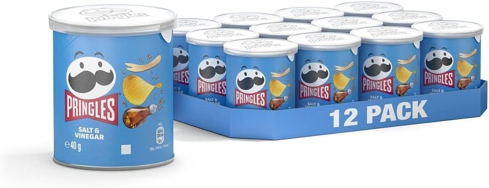 Pringles Salt &amp; Vinegar Crisps - 12x40g