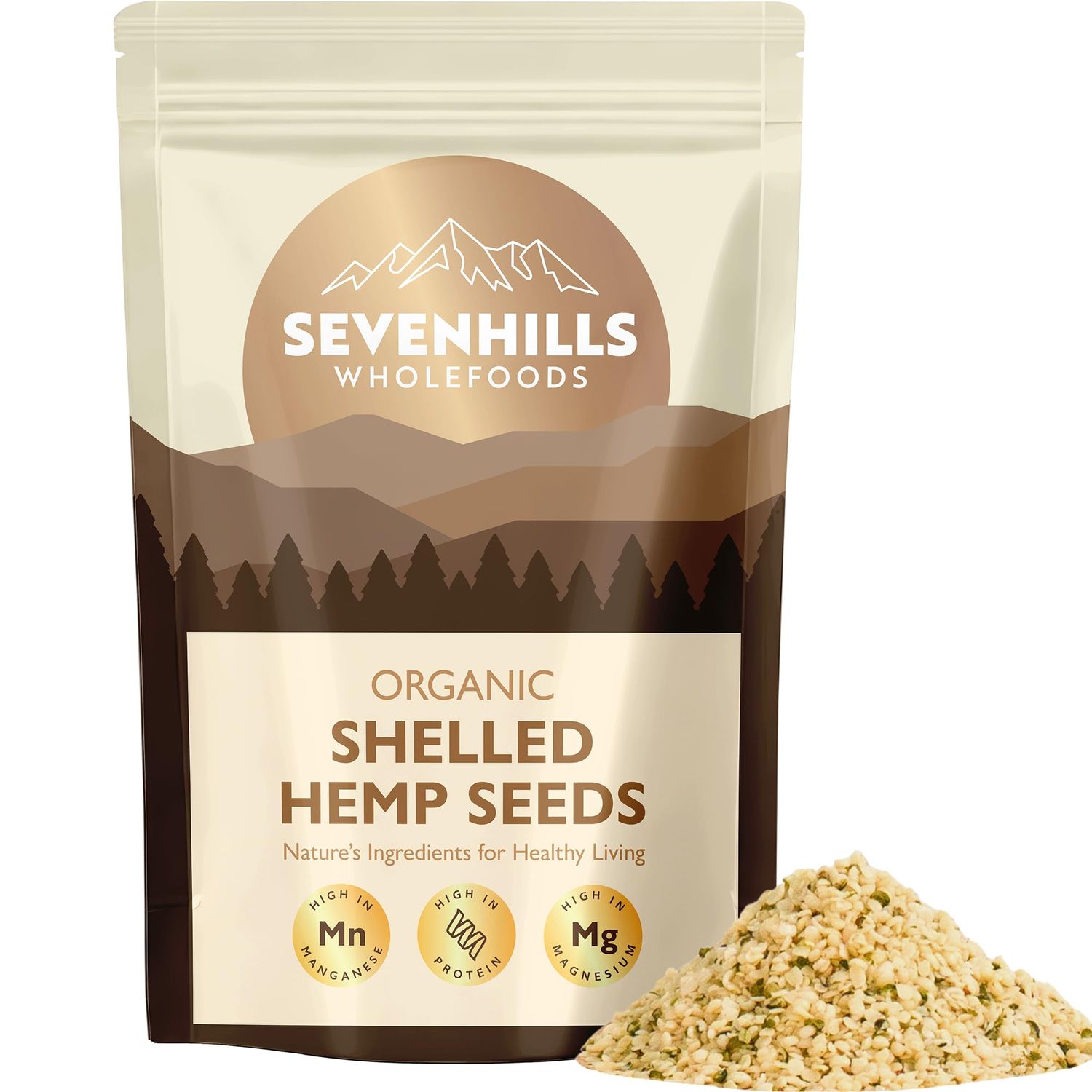 Sevenhills Wholefoods Organic Raw Shelled Hemp Seeds 500g