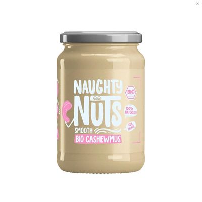 NAUGHTY NUTS Bio Cashew Butter Smooth 100% cashew nuts No palm oil and sugar 100% natural and vegan Ideal as a topping for muesli 500g