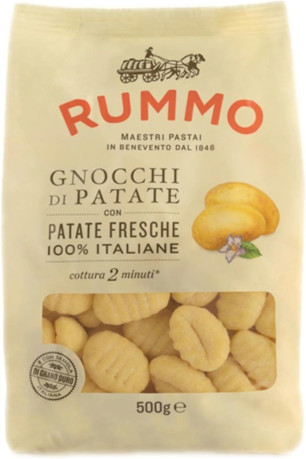 Rummo Gnocchi Di Patate Pasta No.117 - Light &amp; Fluffy Italian Potato Pillows, Perfect for Indulgent Sauces, 500 g (Pack of 1)