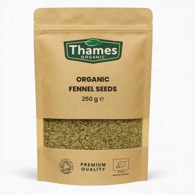 Organic Fennel Seeds 250g - Aromatic, Vitamin A, Vitamin C, No Additives, Preservatives, Raw, Vegan, GMO Free, Certified Organic - Thames Organic Organic Fennel Seeds 250g - Aromatic, Vitamin A, Vitamin C, No Additives, Preservatives, Raw, Vegan, GMO Free, Certified Organic - Thames Organic