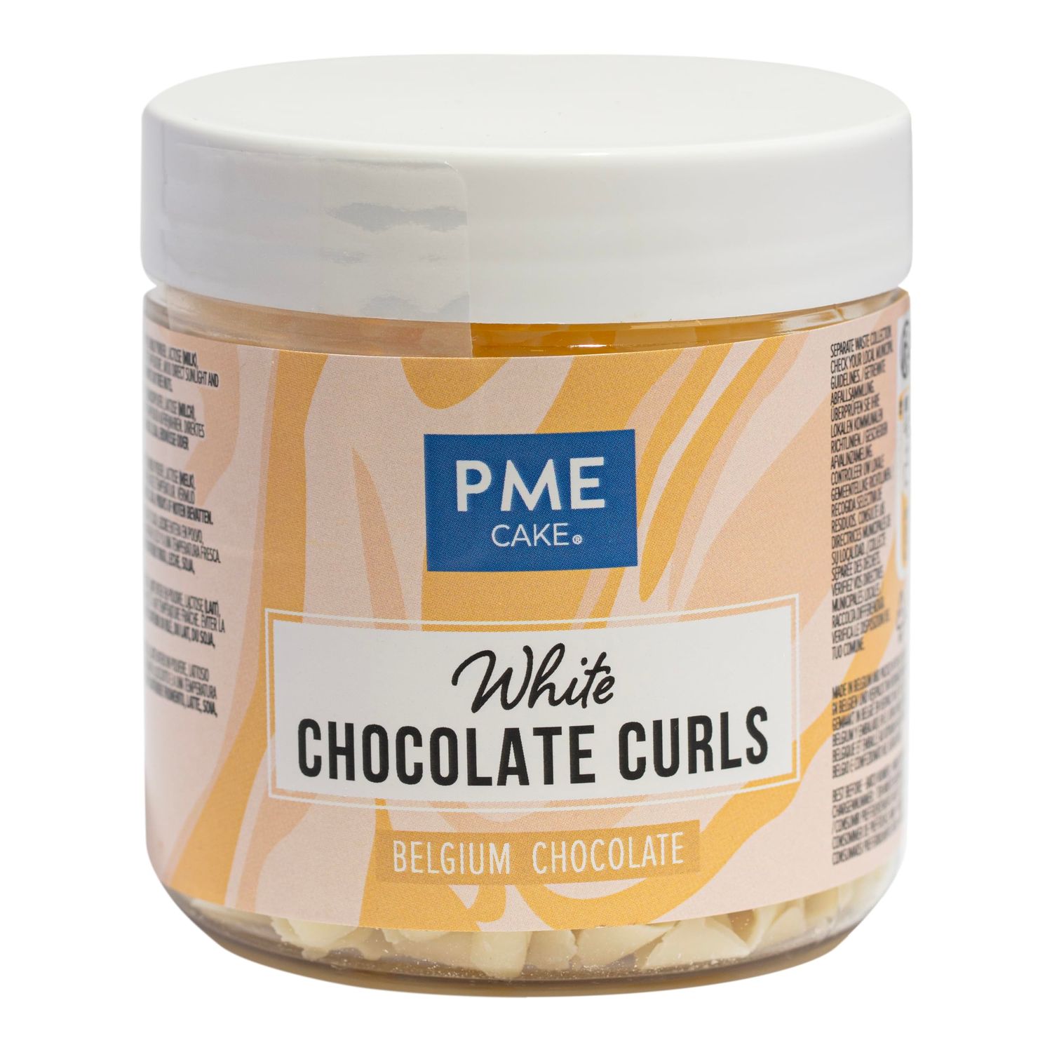 PME Belgian Chocolate Curls for Elegant Cake Decorating - White Chocolate (85g)