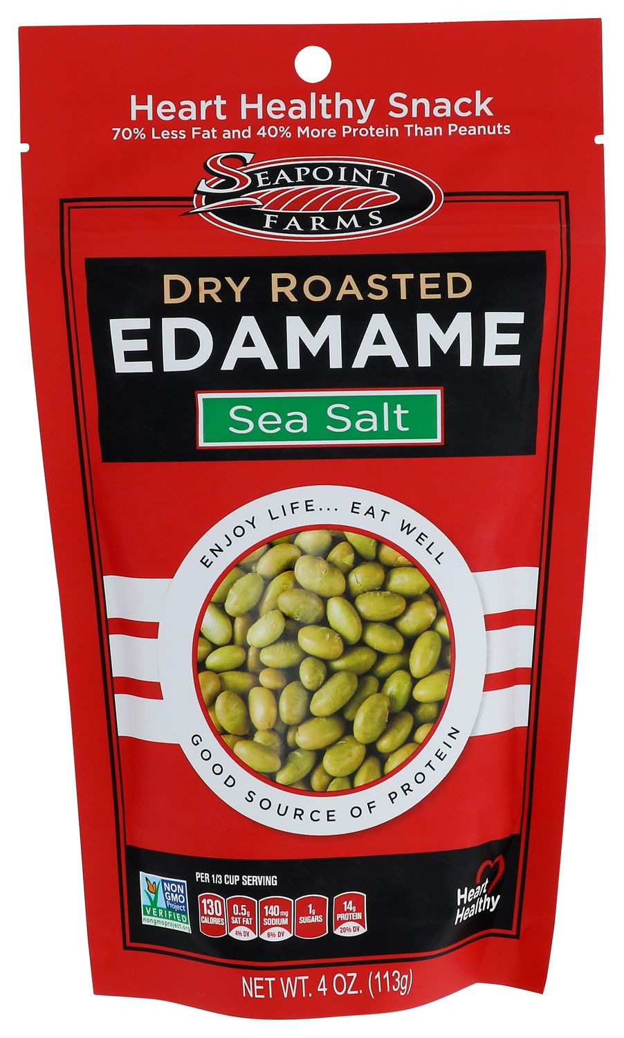 Seapoint Farms, Dry Roasted Edamame, Lightly Salted, 4 oz (113 g) (1 PACKET)