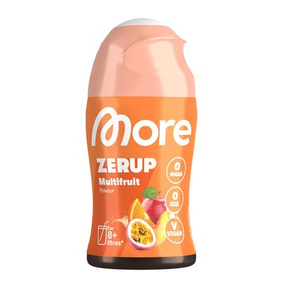 More Zerup, Zero Calorie Syrup a.o. with Real Fruit Extracts, Multifruit, 65 ml (up to 8 l Softdrink) - Zero Added Sugars