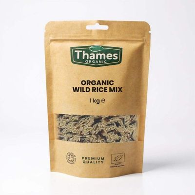 Organic Wild Rice Mix - Camargue Red Rice, Wild Rice, Long Grain Brown Rice, Raw, Vegan, GMO-Free - No Additives or Preservatives - Nutritious, Flavorful, and Sustainable - Thames Organic 1kg Organic Wild Rice Mix - Camargue Red Rice, Wild Rice, Long Grain Brown Rice, Raw, Vegan, GMO-Free - No Additives or Preservatives - Nutritious, Flavorful, and Sustainable - Thames Organic 1kg