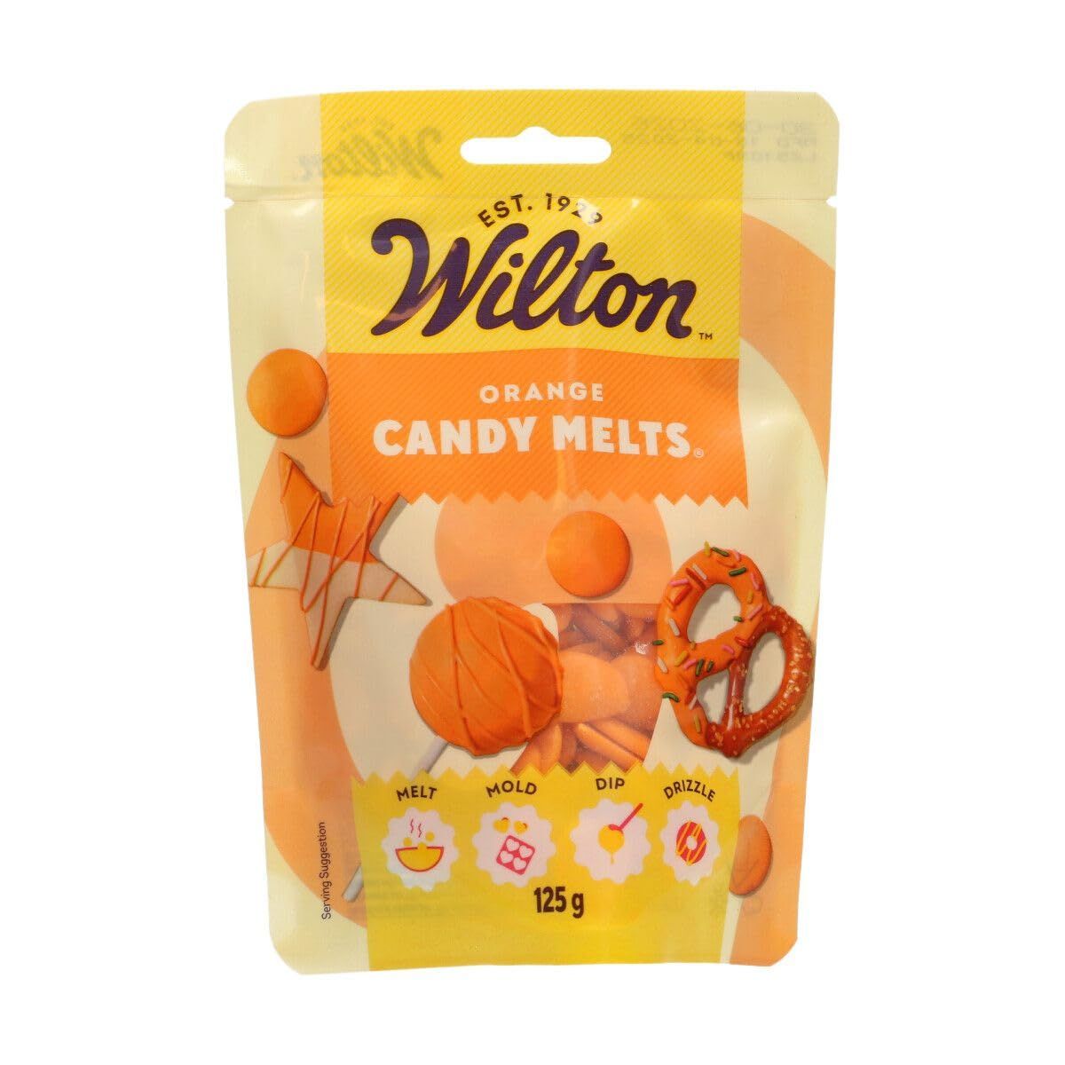 Wilton Candy Melts Orange: Melting Candy with Sweet Creamy Flavour for Molding, Dipping and Decorating, Optimal for Cake Pops, Candies, Cakes and Coating Treats - 125 g