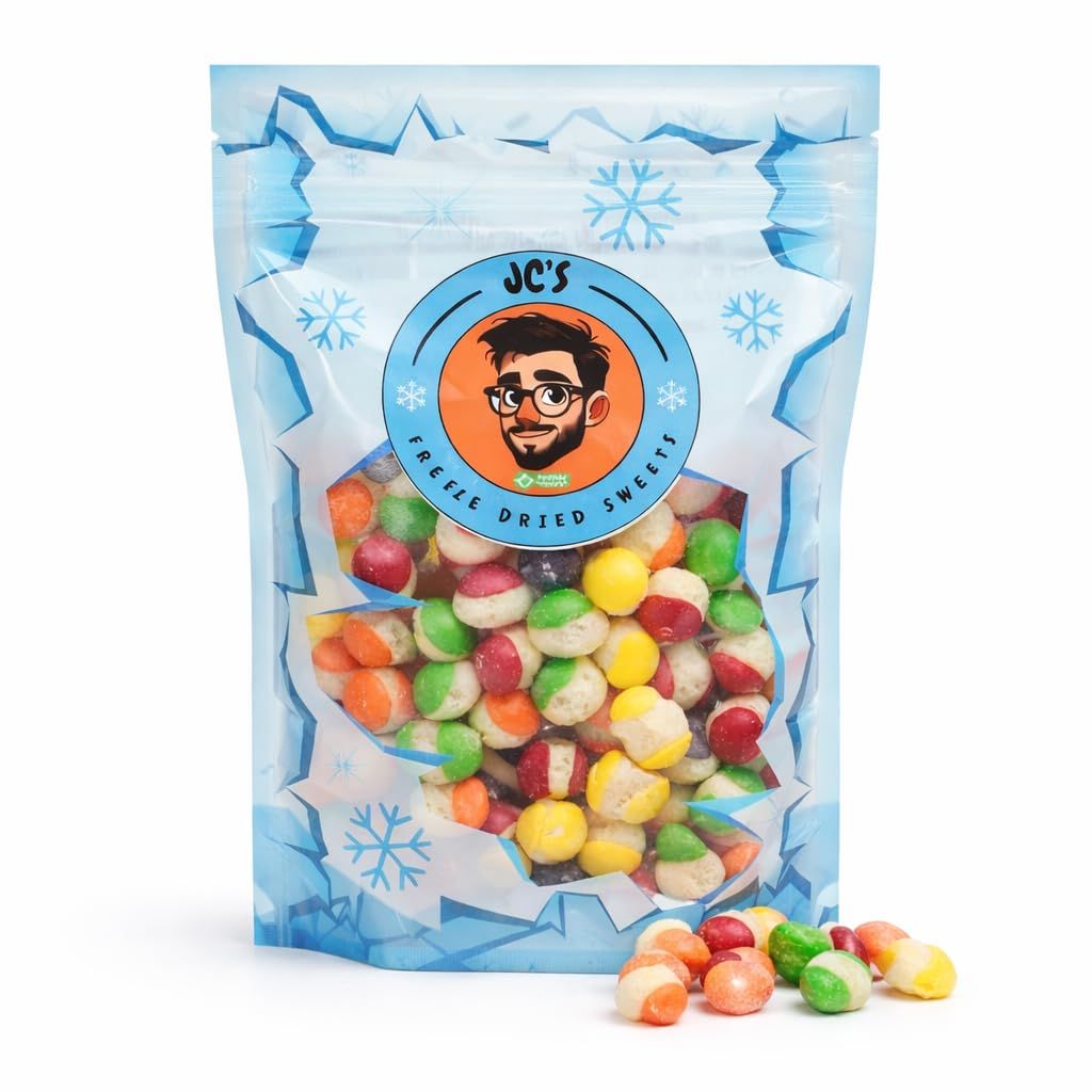JC s Freeze Dried Sweets - Crunchy Halal Freeze Dried Candy &amp; Fruit Sweet &amp; Sour Dry Sweets Freezy Sweet Bundle White Mix