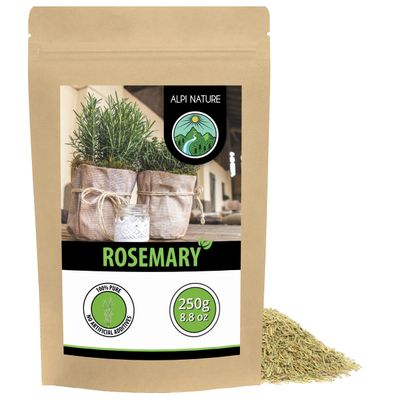 Alpi Nature Rosemary Dried 250g 8.8 oz, Dried and Rubbed Leaves, Rosemary Herb for Cooking