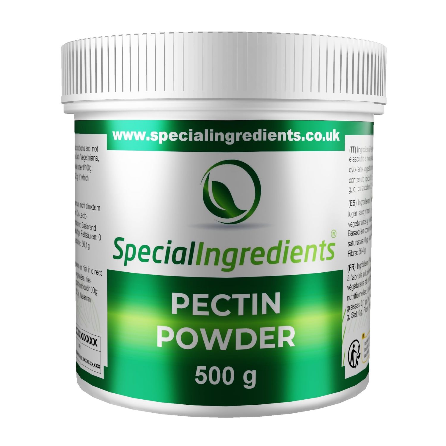 Pectin Powder 500g Premium Quality Ideal For Making Jam, Marmalades, Chutneys, Fruit Jellies &amp; Cake Fillings - Recyclable Container - BRCGS/GFSI Certified.