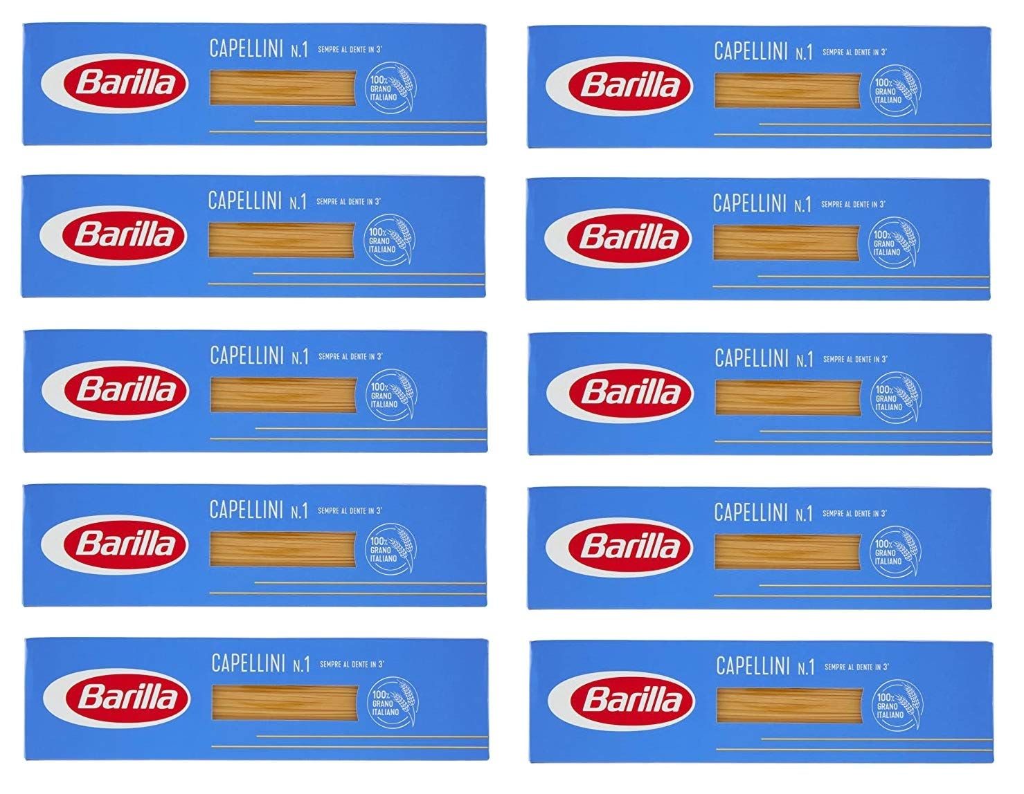 10x Barilla Capellini (Spaghetti) No. 1 Italian Pasta 500 g pack