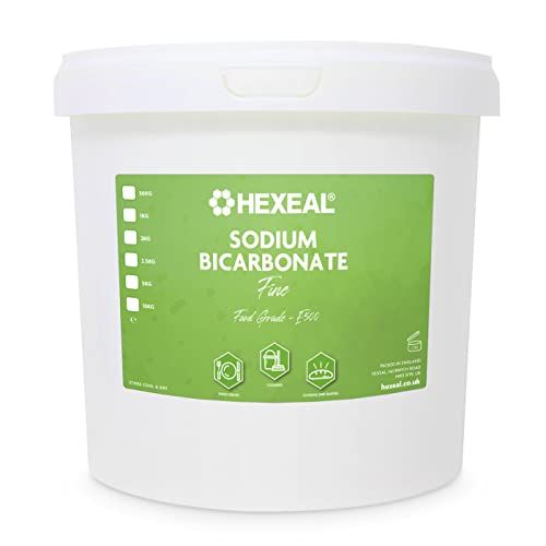 Hexeal 2.5kg Bucket of Sodium Bicarbonate - 2.5kg Bucket of Food Grade Baking Soda for Cooking, Baking, Home Cleaning &amp; Bath Bombs - Fine Powder, Deodorises &amp; Removes Grime - FCC E500
