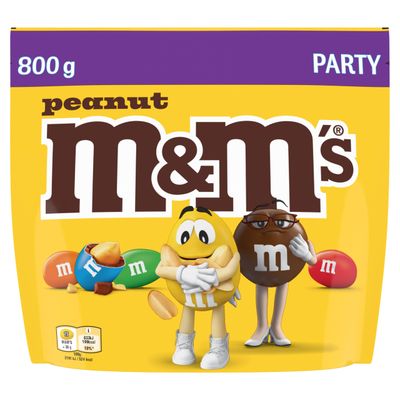M&amp;M s Peanut &amp; Milk Chocolate Bulk Sharing Bag 800g - Bulk Chocolate Sweets with Roasted Peanuts, Crispy Shell Candy, Party Bag, Chocolate Gift, Snacks &amp; Sharing Treats
