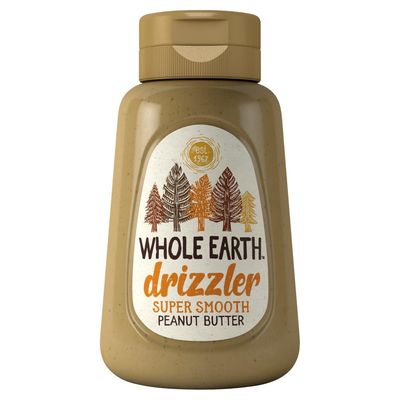 Whole Earth Drizzler Original Roasted Peanut Butter, Super Smooth Squeezy Runny Nutty Spread Made with 100% Peanuts, All Natural Ingredients, No Added Sugar, Gluten Free, Vegan Friendly - 320g