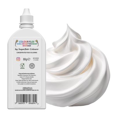 Colour Flex Icing Whitener 80g - White Food Colouring for Whitening Buttercream, Sugarpaste, Royal Icing and Frostings