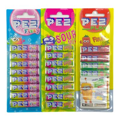 CMJ 3 Packs of 8 PEZ Refills Mixed Fruit Sour Fizzy Sweets for Pez Dispenser Goody Bag