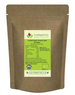 1kg Organic Pumpkin Seeds, Certified, Raw, Natural (1kg), Low-GI Good for Snacking, Smoothies, Baking &amp; Cooking, Gluten-Free, Keto &amp; Vegan-Friendly, Rich in Protein &amp; Vitamins &amp; Fibre