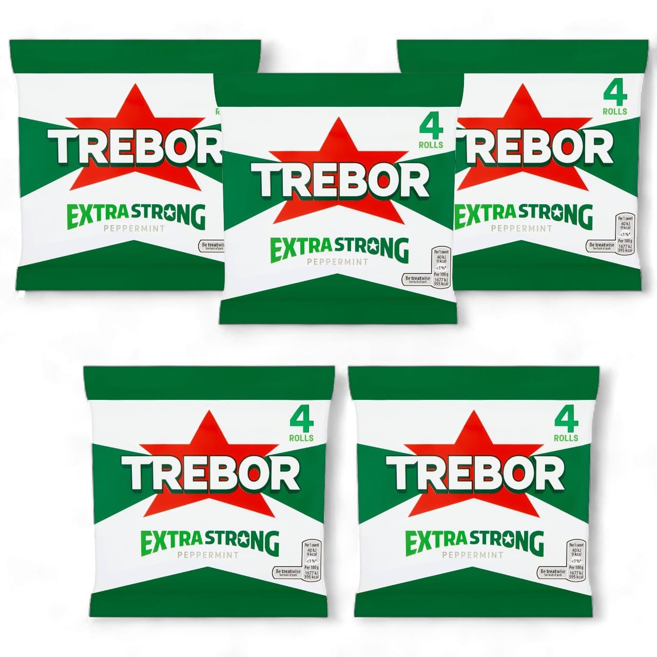 20 x Trebor Extra Strong Peppermints 41.3g rolls