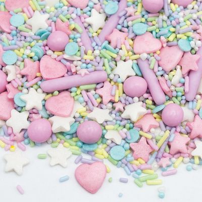 Happy Sprinkles Party Mix 90g - Pastel Sprinkle &amp; Edible Cake Decorations - Star Cake Decoration, Heart Cupcake Sprinkles - Fun Toppers for Birthday Cake &amp; Dessert Decorating - HS0766