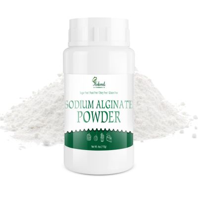 4oz Sodium Alginate Powder, 100% Pure Sodium Alginate for Thickening, Food Grade Gelling Agent for Making Luxurious Caviar Spheres, Ice Cream and More, Vegan Stabilizer for Baking, Non-GMO and Vegan