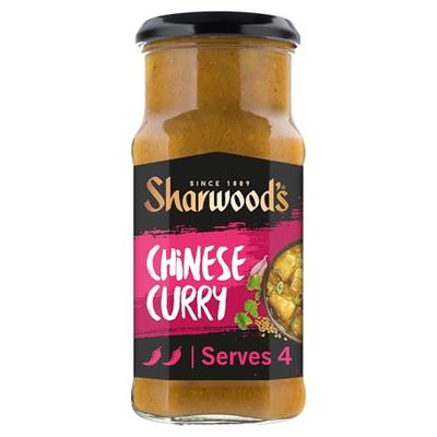 Sharwood's Aromatic Chinese Curry Sauce - Mild Spice Blend With Onion, Garlic &amp; Ginger, Vegetarian Friendly, 425 g Jar (Pack of 1)