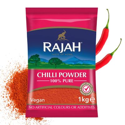 Rajah Spices Chilli Powder Lal Mirch Powder Mirch Powder Chilli Red Chilli Powder Hot Chilli Powder (1kg)
